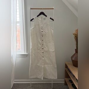 Zara Cream Button-Front Midi Dress